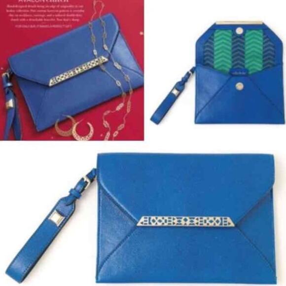Stella & Dot Cobalt Blue Women's Envelope Wristlet Clutch - Picture 1 of 8